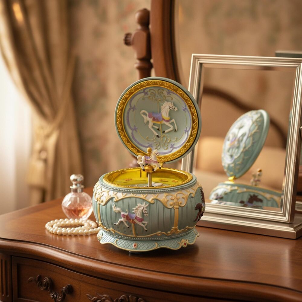 7013 Carousel Horse Music Jewelry Box Gift for Daughter Girls Wife, Mother